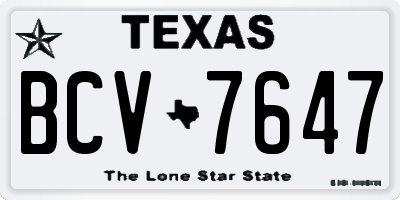TX license plate BCV7647