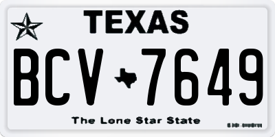TX license plate BCV7649