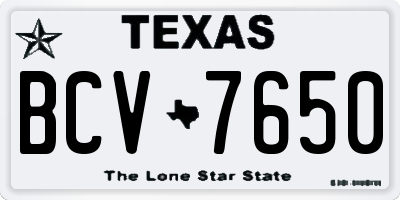 TX license plate BCV7650
