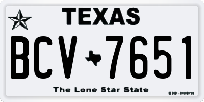 TX license plate BCV7651