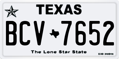 TX license plate BCV7652