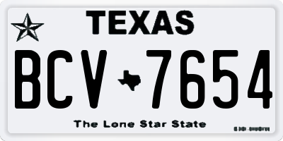 TX license plate BCV7654