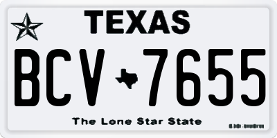 TX license plate BCV7655