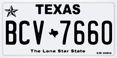 TX license plate BCV7660
