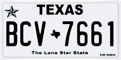 TX license plate BCV7661