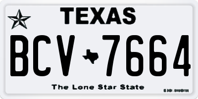 TX license plate BCV7664