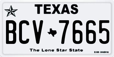 TX license plate BCV7665