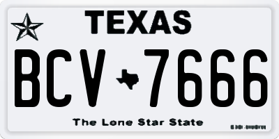 TX license plate BCV7666