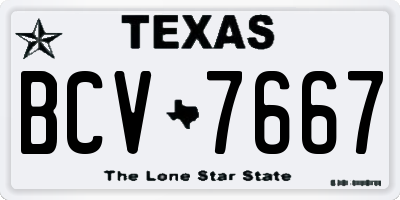 TX license plate BCV7667