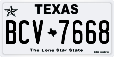 TX license plate BCV7668