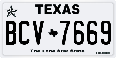 TX license plate BCV7669