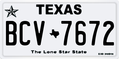 TX license plate BCV7672