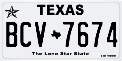 TX license plate BCV7674