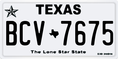 TX license plate BCV7675