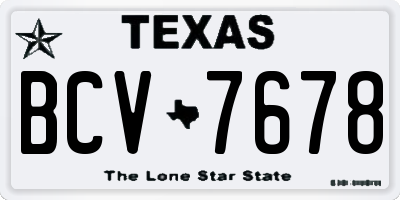 TX license plate BCV7678
