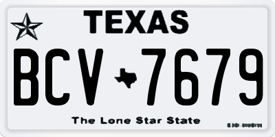 TX license plate BCV7679