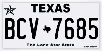 TX license plate BCV7685