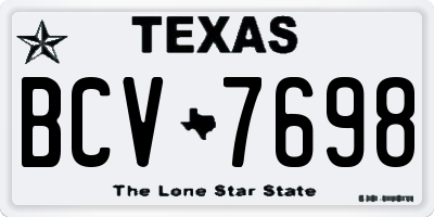 TX license plate BCV7698
