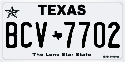 TX license plate BCV7702