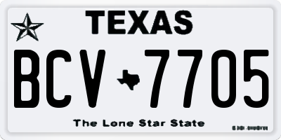 TX license plate BCV7705
