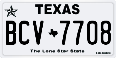 TX license plate BCV7708