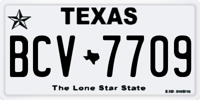 TX license plate BCV7709