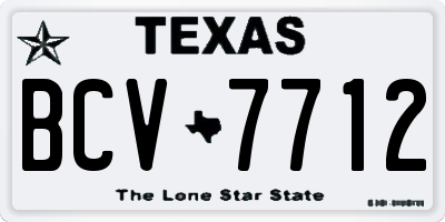 TX license plate BCV7712