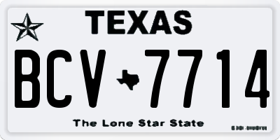 TX license plate BCV7714