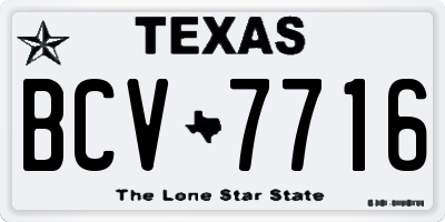 TX license plate BCV7716