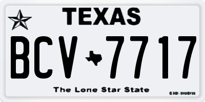 TX license plate BCV7717