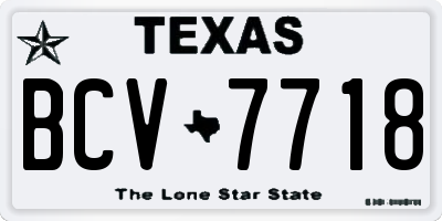 TX license plate BCV7718