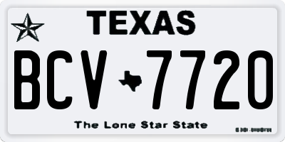 TX license plate BCV7720