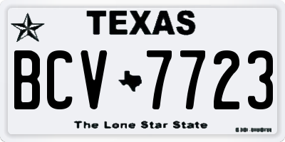TX license plate BCV7723