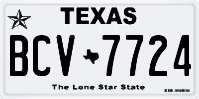 TX license plate BCV7724