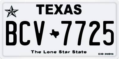 TX license plate BCV7725