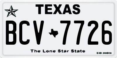 TX license plate BCV7726