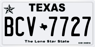 TX license plate BCV7727