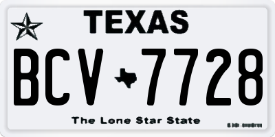 TX license plate BCV7728