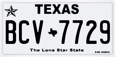 TX license plate BCV7729