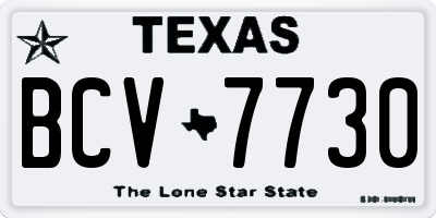 TX license plate BCV7730
