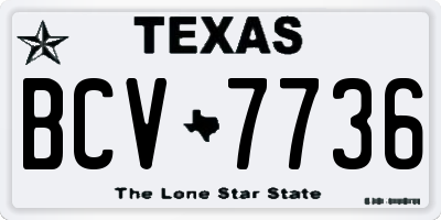 TX license plate BCV7736