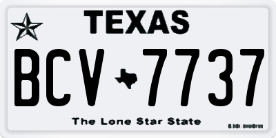 TX license plate BCV7737