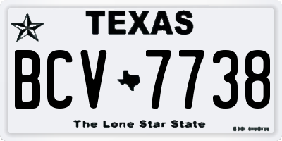 TX license plate BCV7738