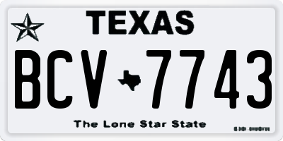 TX license plate BCV7743