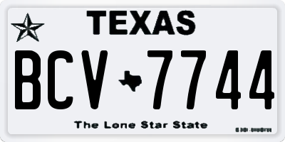 TX license plate BCV7744