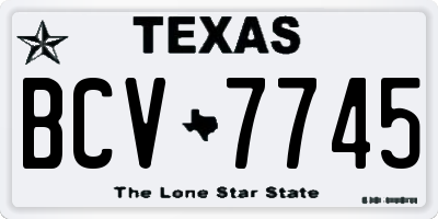 TX license plate BCV7745