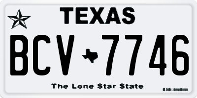 TX license plate BCV7746