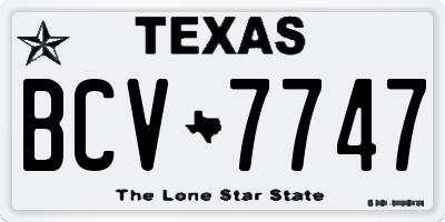 TX license plate BCV7747