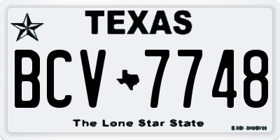 TX license plate BCV7748