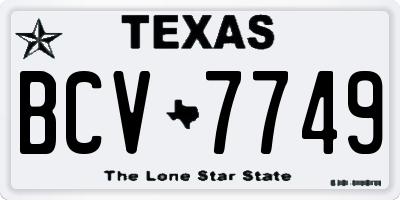 TX license plate BCV7749